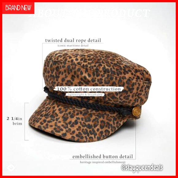 100% Cotton Newsboy Cap, Elastic Fit, Sun Protection, One Size Fits Most